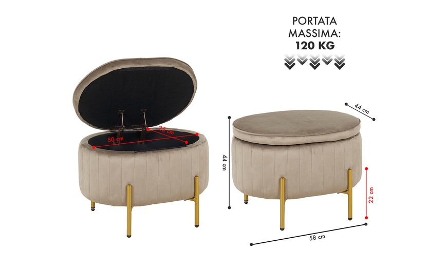 Image 20: Pouf contenitore a divanetto