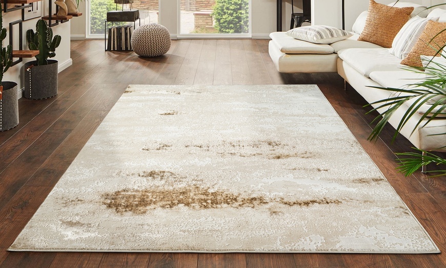 Image 11: Modern Abstract Emperor Contemporary Thick Rug