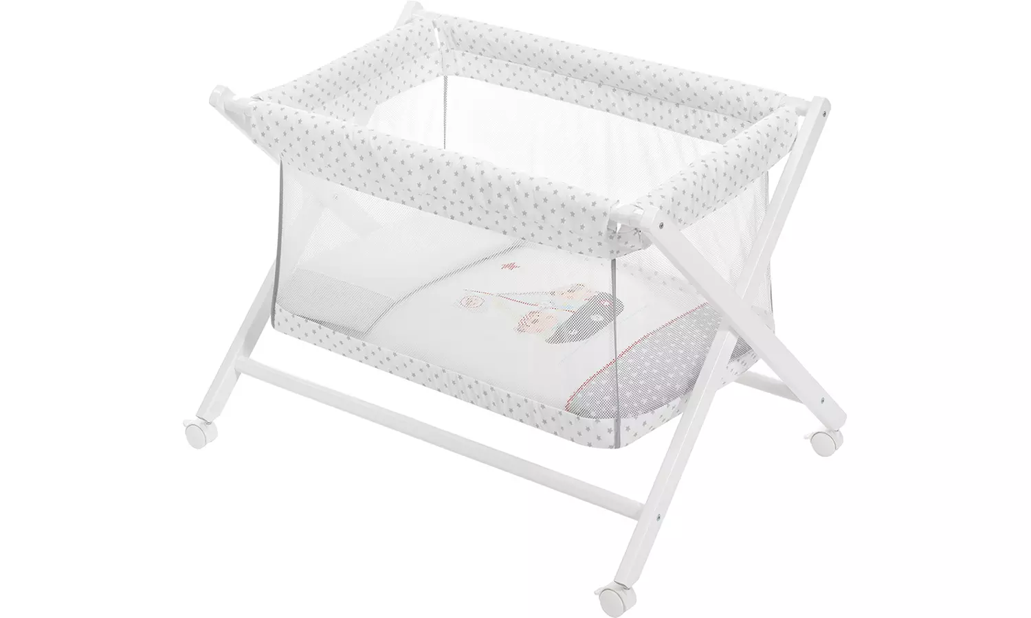 Berceau pour bébé pliable transparent avec matelas et linge de lit Interbaby - Second Medium