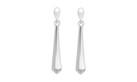 Italian Sterling Silver Post Drop Earrings Silver Sterling Silver