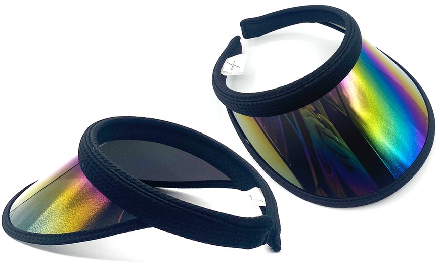 Image 1: Iridescent Mesh Visor