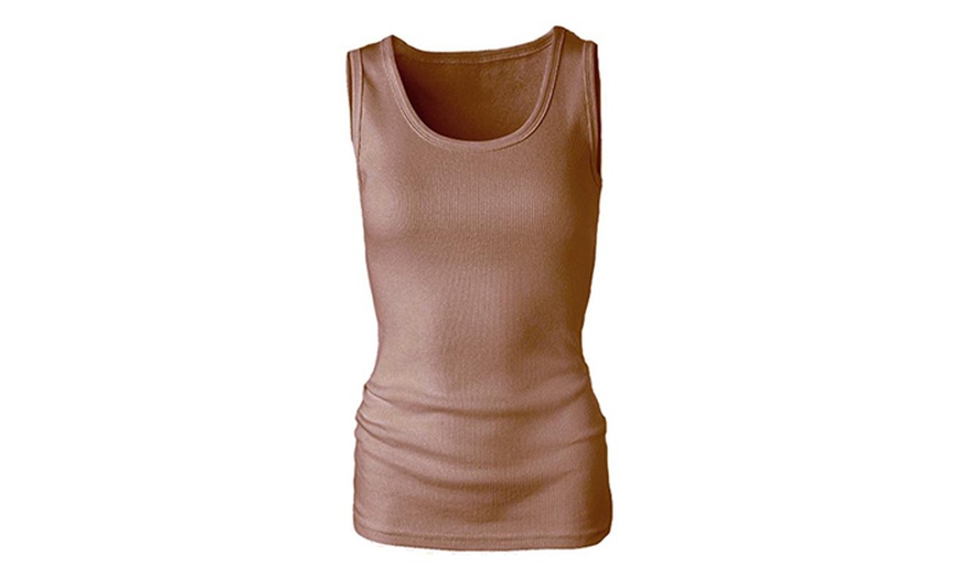 Image 7: Ten Ribbed Tank Tops