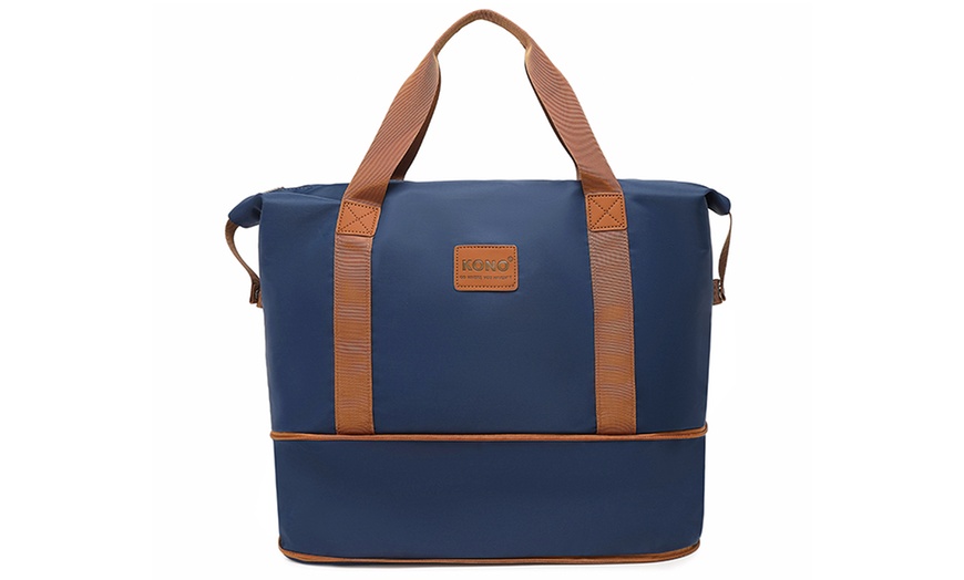 Image 11: Set de viaje azul marino con maleta rígida, bolsa de mano y neceser