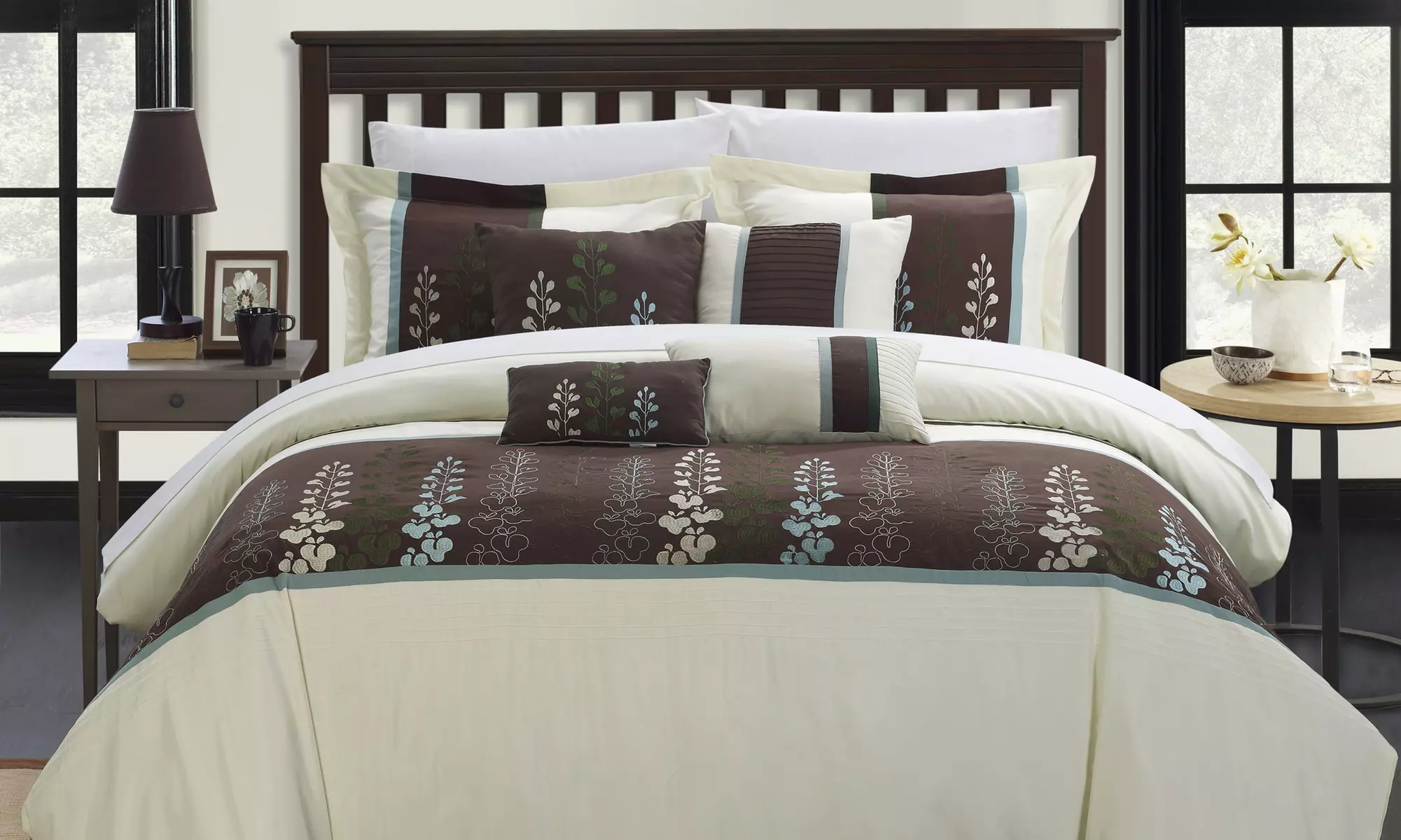 Elijah 8-Piece Oversized, Overfilled Embroidered Comforter Set - Second Medium