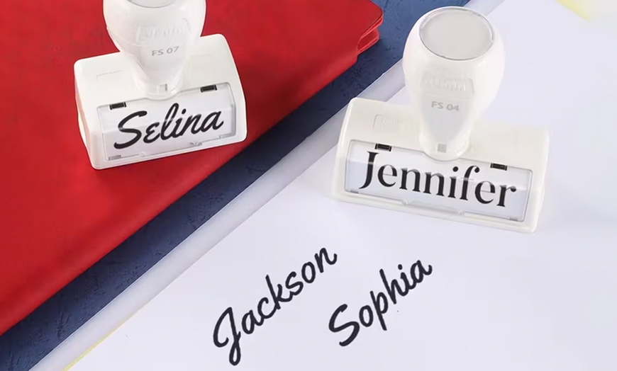 Image 9: 1-2 personalisierbare Stempel mit eigenem Text in Design nach Wahl