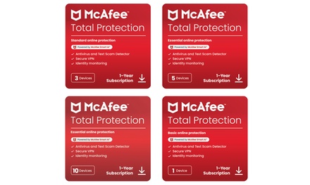 McAfee Total Protection 2025 : 1 appareil / 1 an