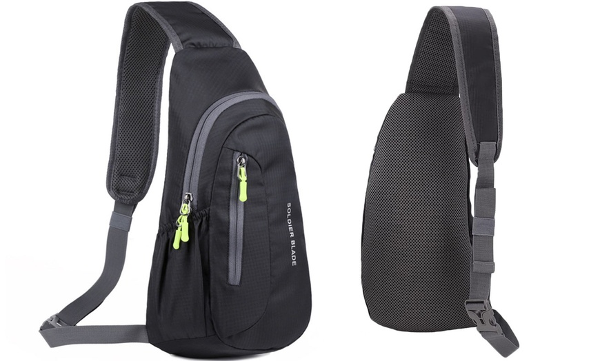 Image 2: Crossbody Zippered Sling Backpack 
