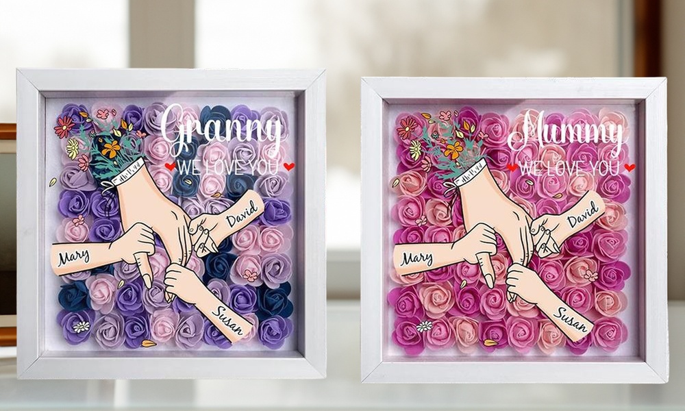 One or Two Personalized Wooden Family Birth Flowers by Justyling