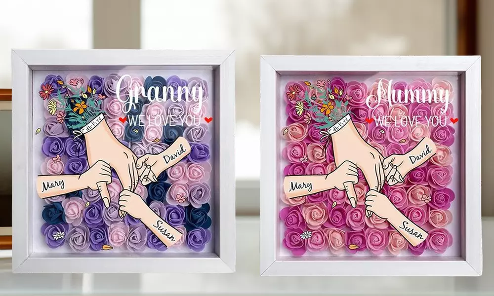 One or Two Personalized Wooden Family Birth Flowers by Justyling