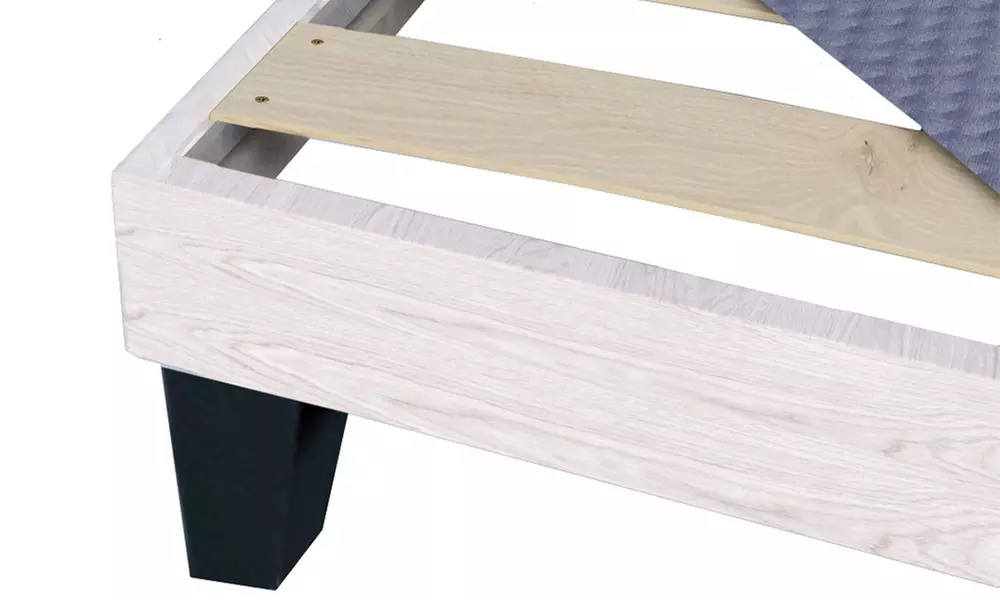 Sommier tapissier en tissu gris, lattes extra larges, aération du matelas, robustesse et confort. Bellecour - Image 5