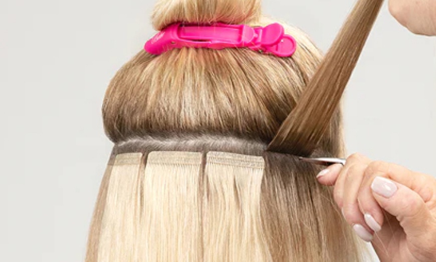 Image 2: Traditional Sew-In or Tape-In Extensions w/ Trim or Micro Link Install