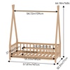 Image 5: Pine Wood Tent-Shaped Kids Bed Frame with Low Base and Safety Fence