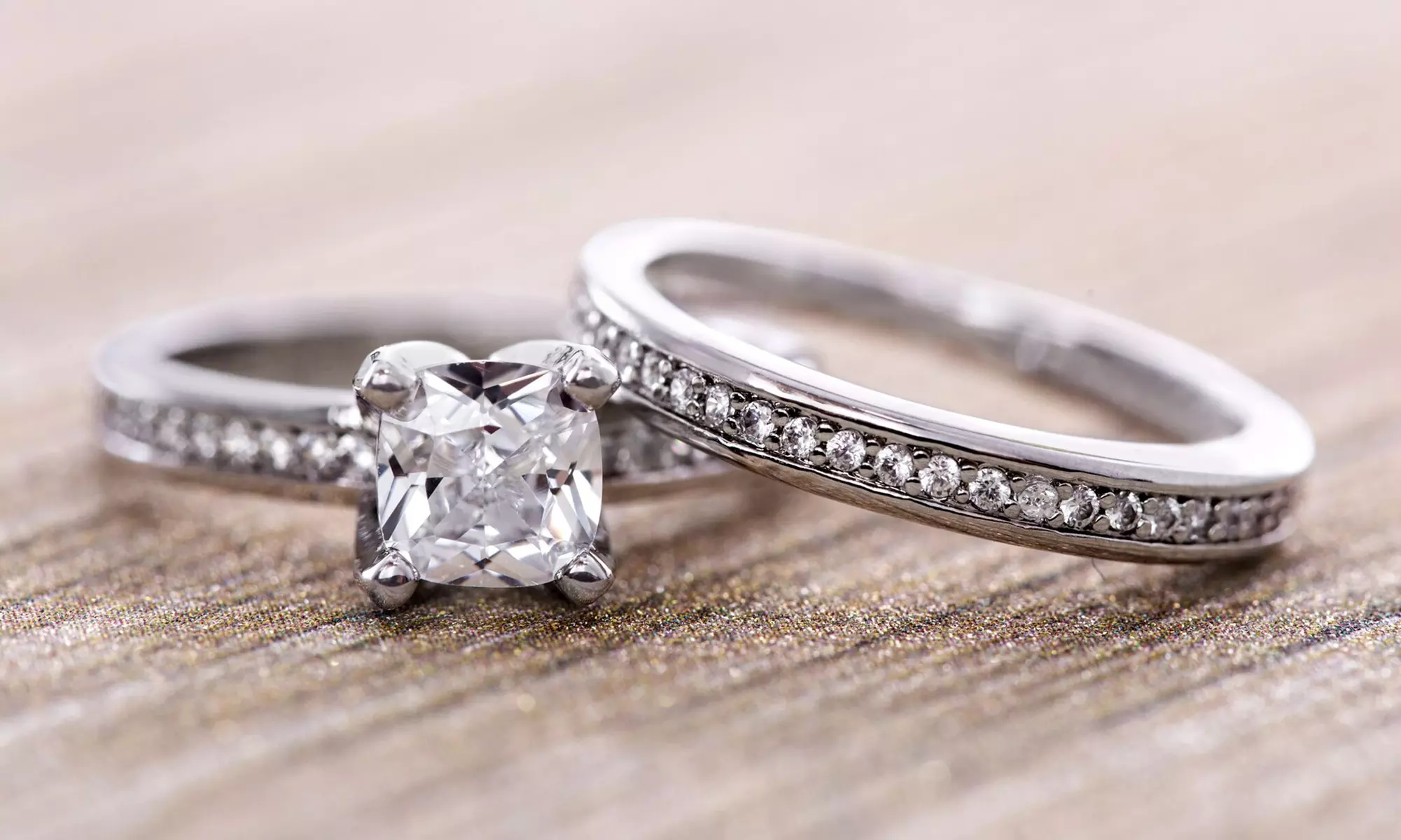 Lesa Michele 3.64 CTTW Princess-Cut Bridal Ring Set with Swarovski Elements - Primary Image