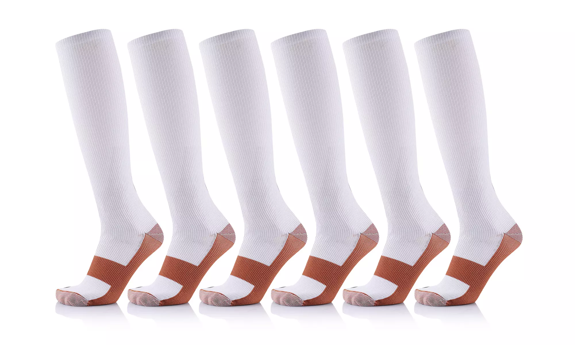 XTF Unisex Copper-Infused Compression Socks (6 Pairs) - Second Medium