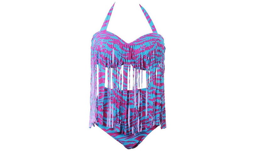 Image 6: Plus Size Fringe Bikini