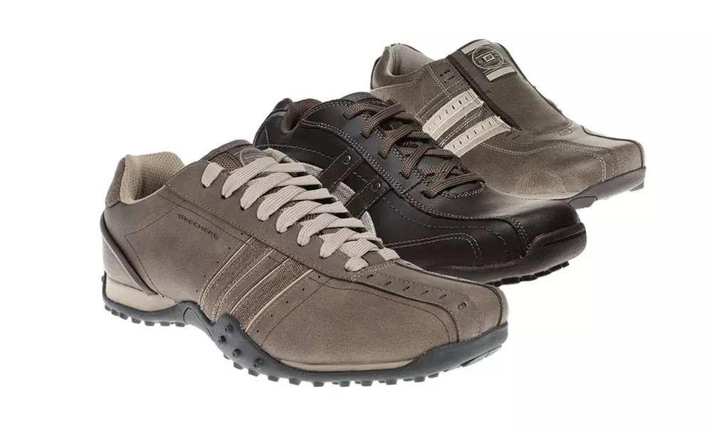 Men's Skechers Leather Casual Shoes for £39.98 With Free Delivery (Up to 43% Off) - Primary Image