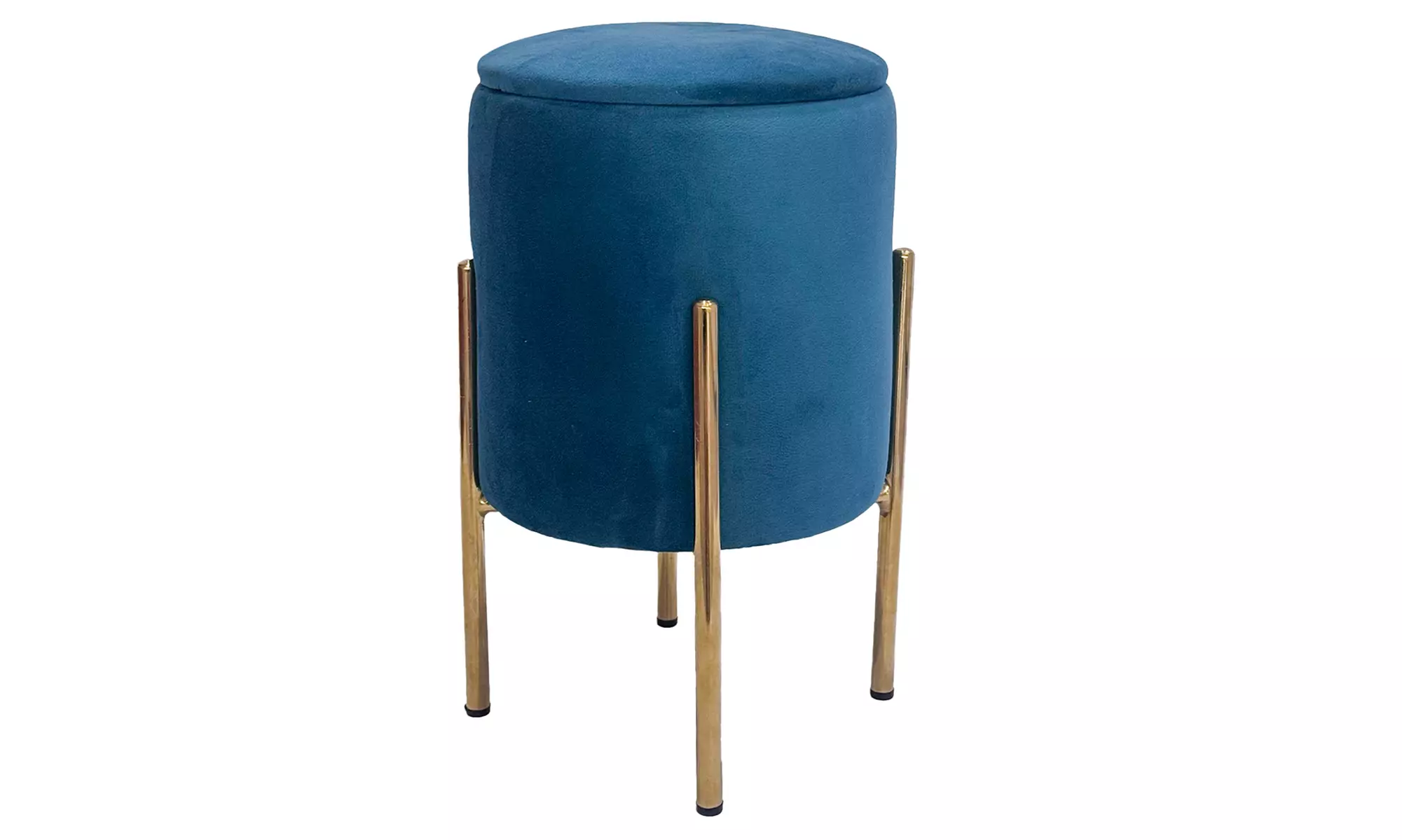 Puf de terciopelo con espacio de almacenamiento