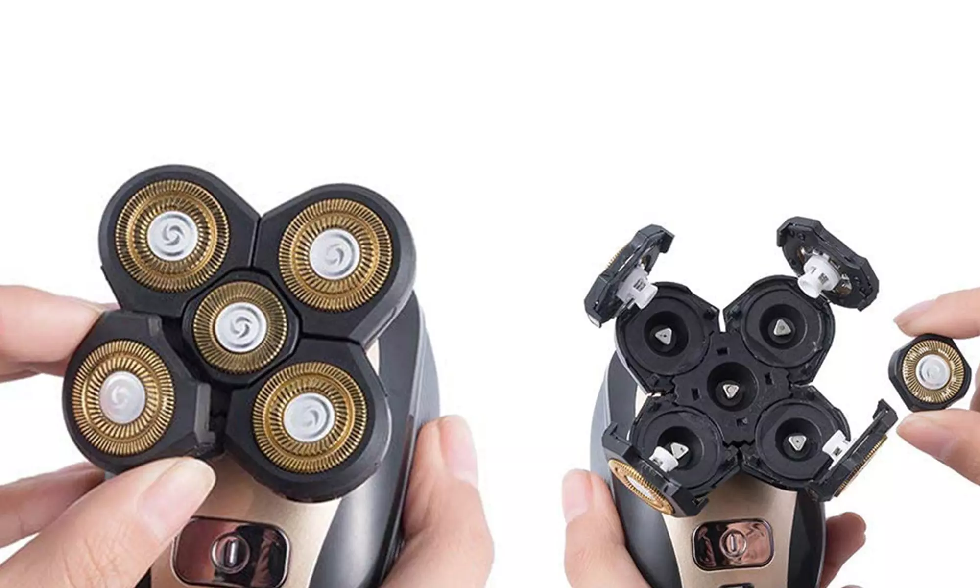 Electric Razor Men Grooming Kit 5 in 1 Wet Dry Rotary Shavers Facial Cleansing