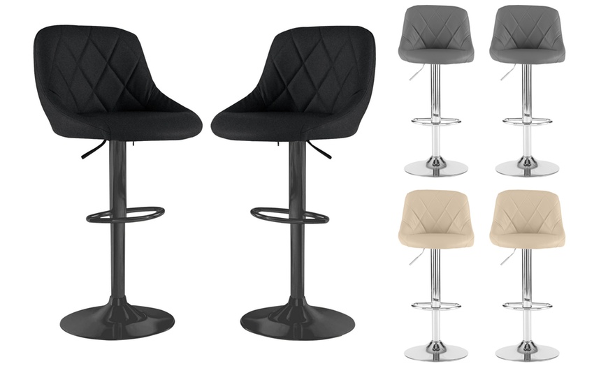 Image 1: Neo Set of Two Madrid Swivel Bar Stools