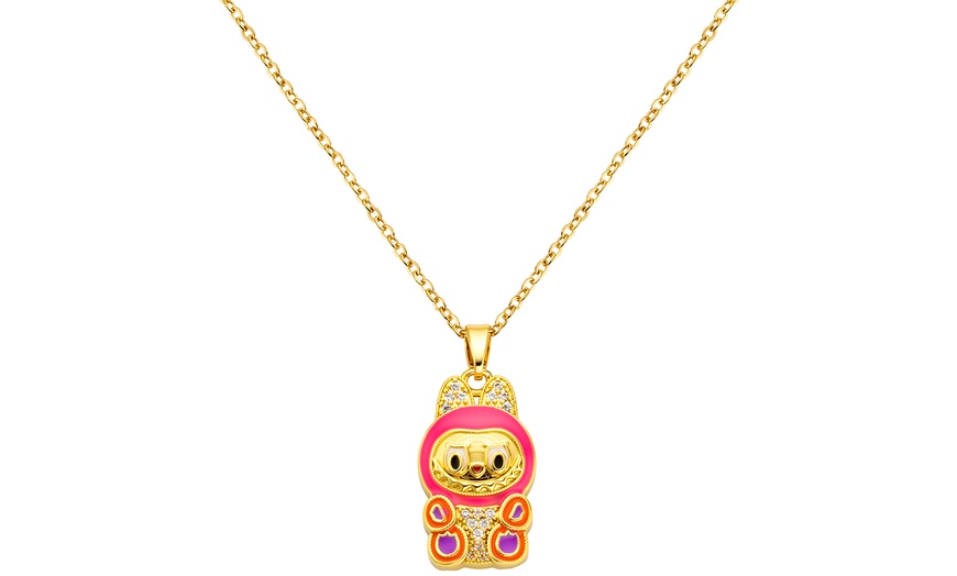 Image 8: Stanley - BTS x Labubu Gold Enamel Pendant Necklace