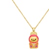 Image 8: Stanley - BTS x Labubu Gold Enamel Pendant Necklace