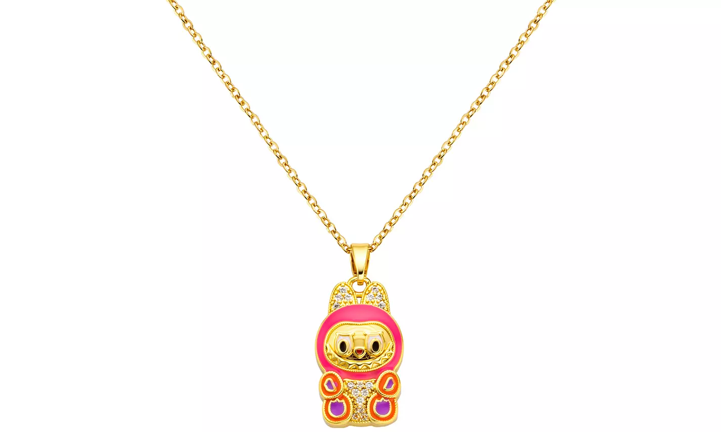 Stanley - BTS x Labubu Gold Enamel Pendant Necklace