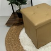 Image 18: Soft Upholstered Pouf with Hidden Storage