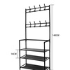 Image 2: Multi-Tier Metal Shoe Rack with Coat Hooks 