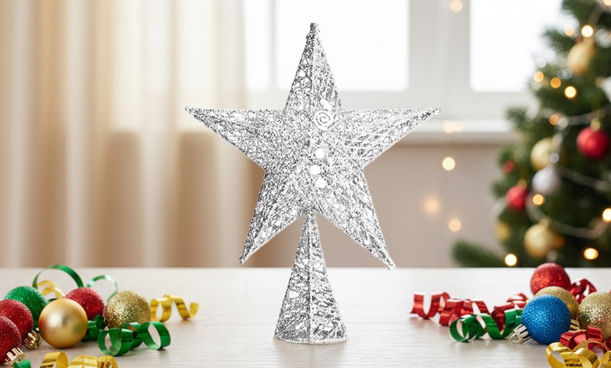 Image 7: Gold and Silver Star Christmas Tree Toppers