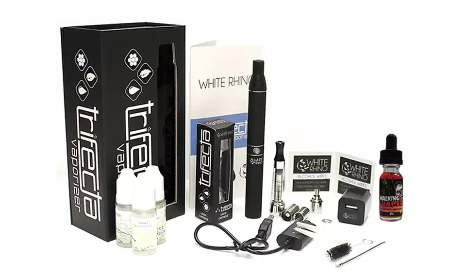 White Rhino Trifecta Vaporizer Kit with Replacement Tank and E-Liquids - Primary Image