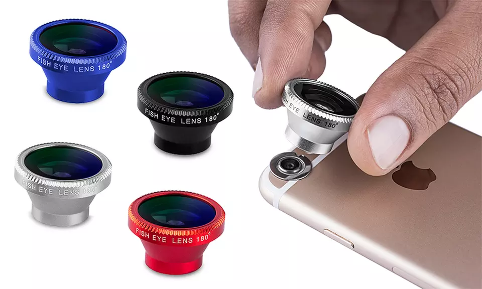 Acesori 5 Piece Smartphone Camera Lens Kit w/ Cleaning Cloth & Carrying Pouch - Primary Image