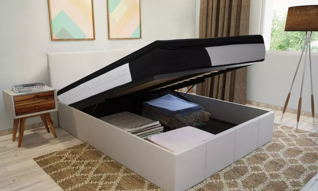 Lit coffre Barcelona avec ou sans tête de lit, sommier et matelas, Weber, livraison offerte - Primary Image