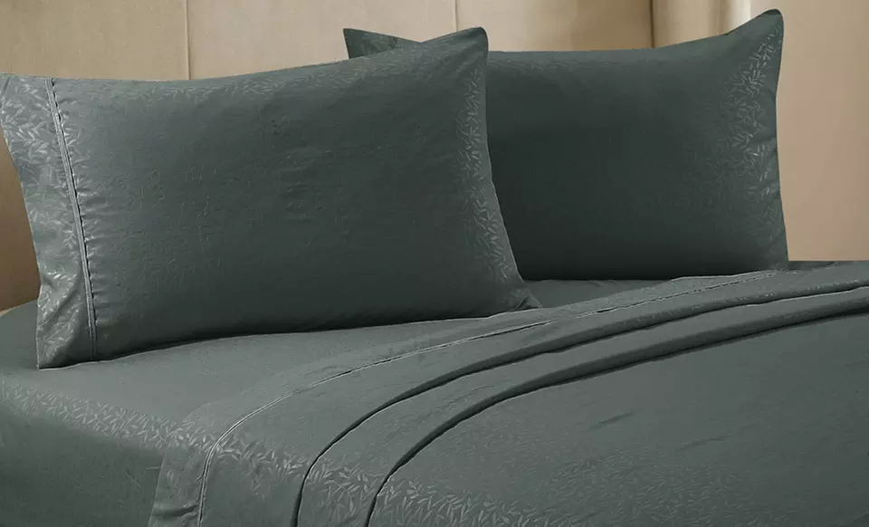 Essentially Home Living Embossed Microfiber Sheet Set. Multiple Colors and Sizes Available. - Primary Image