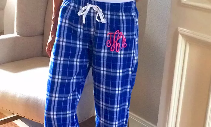 One, Two, or Four Pairs of Monogrammed Lounge Pants from Embellish Accessories and Gifts (Up to 58% Off) - Second Medium