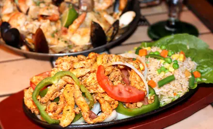 Chicken or Vegetarian Fajita Platters for Two or Four at Ponchos Mexican Restaurant (Up to Half Off) - Primary Image