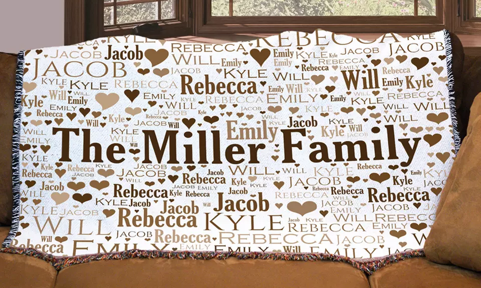 One or Two Custom Family Word-Art Throw Blankets from GiftsForYouNow.com (Up to 46% Off) - Primary Image