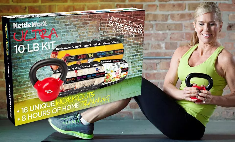 KettleWorX Ultra 5, 10, or 15 Lb. Kettlebell with DVDs and Eating eGuide (Up to 55% Off). Free Shipping and Returns. - Second Medium