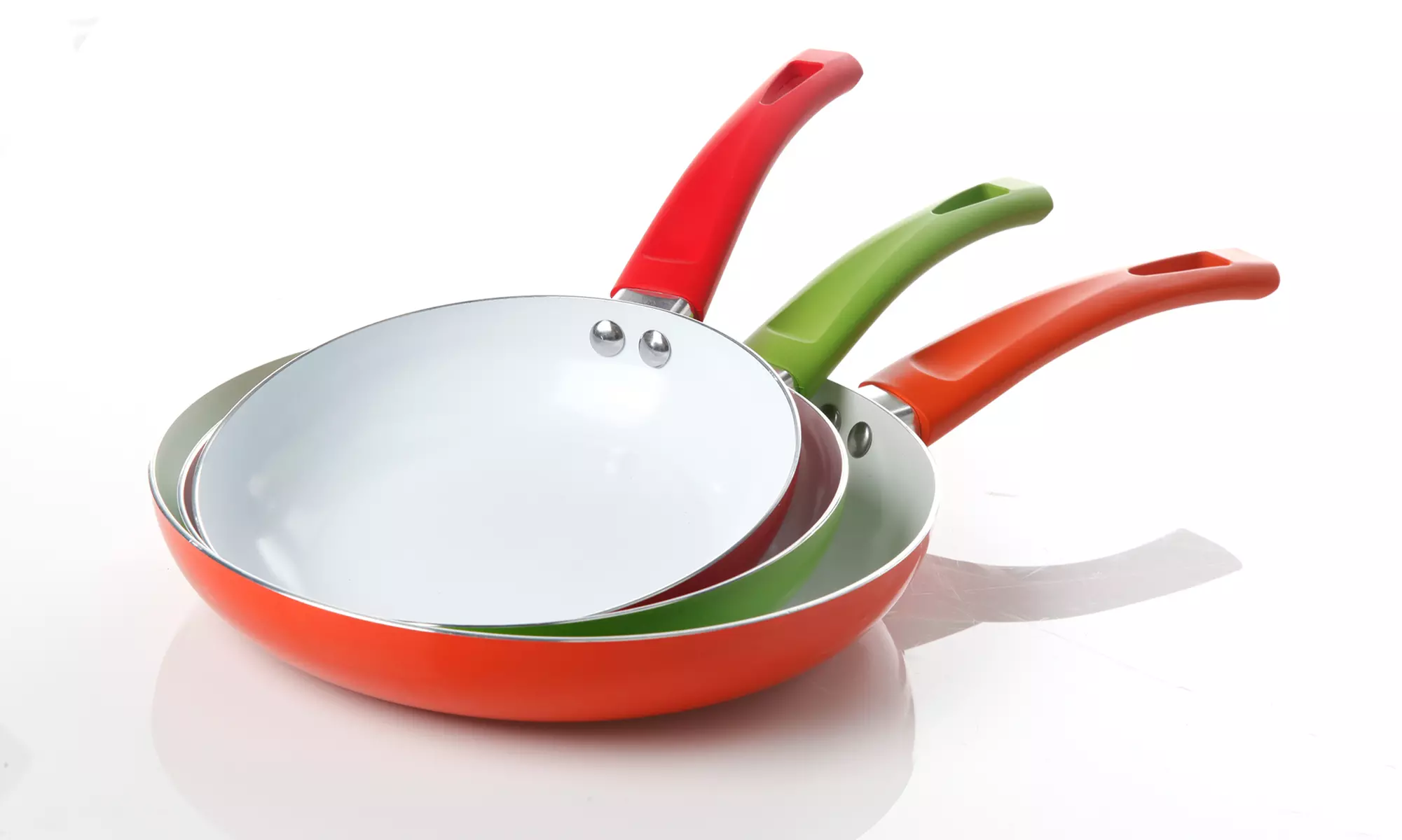 Ceramic-Coated Nonstick Frying Pans (3-Pack) - Primary Image