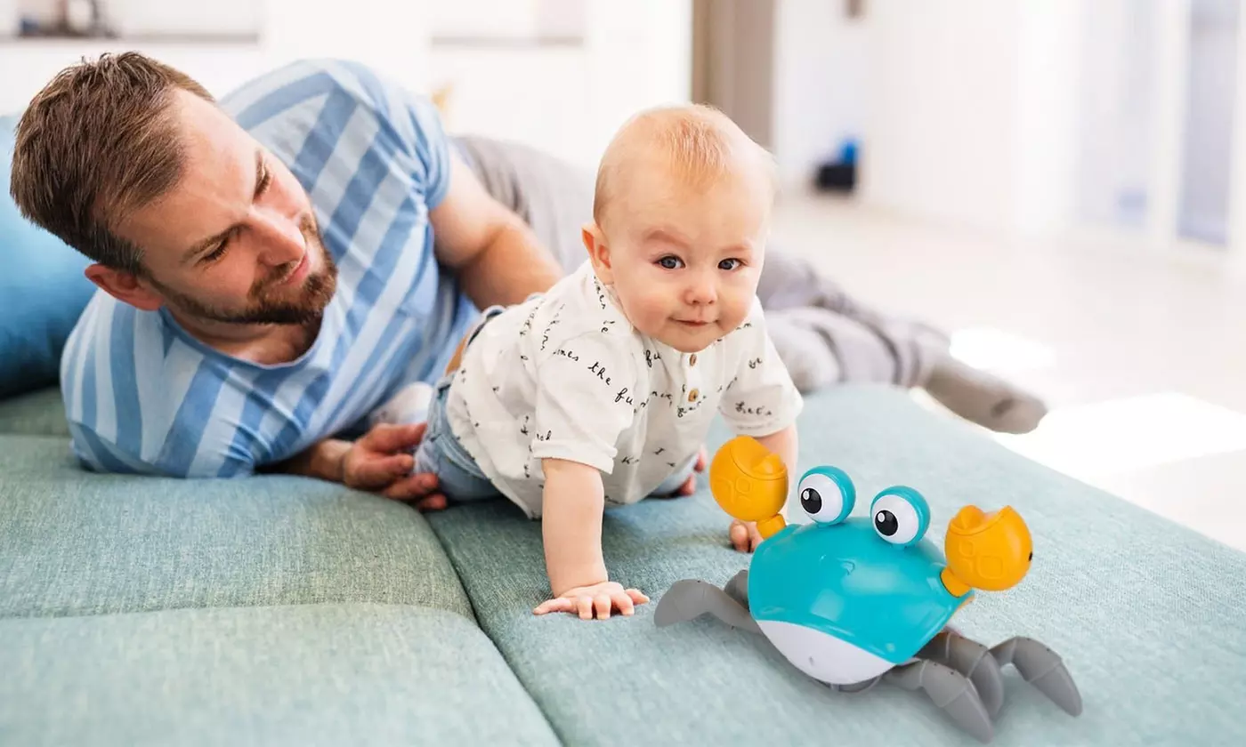 iMounTEK Crawling Crab Baby Toy with Motion Sensor Music and LED Lights