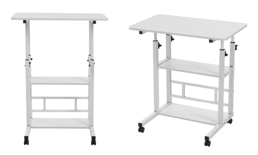 Image 8: Living And Home Height Adjustable Overbed Laptop Table 