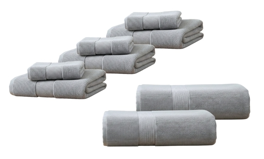 Image 21: Coppia di asciugamani e telo bagno in spugna 100% cotone di Pompea