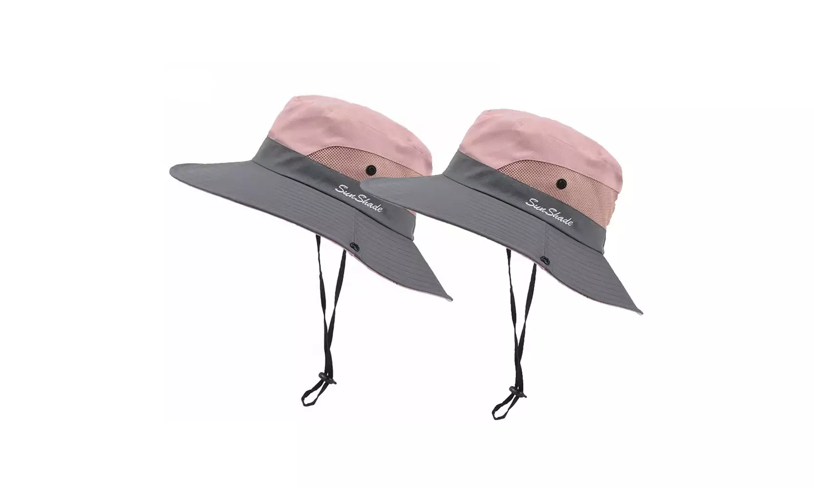 Womens UV Protection Hat Foldable Wide Brim Ponytail Sun Hats