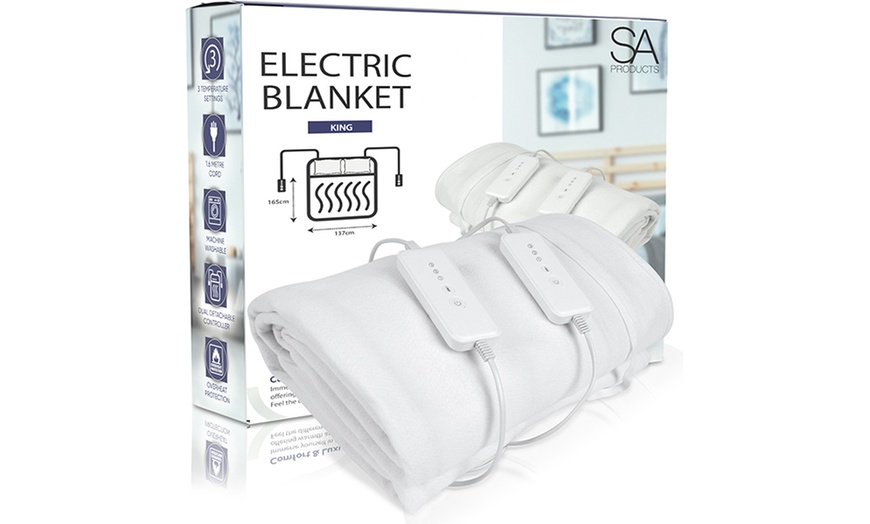 Image 1: Heating Blanket with Three Heat Settings and Quick-Tie Straps