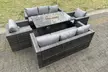 8-Seater Outdoor PE Rattan Garden Furniture Gas Fire Pit - Image 2