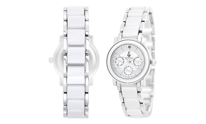 Image 5: Reloj analógico elegante con diamantes y cristales de SC Crystal