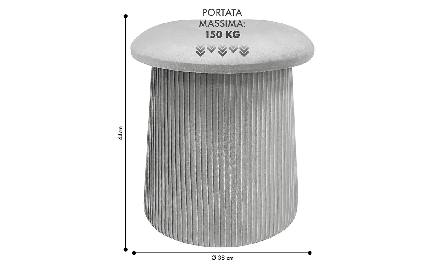 Pouf im Pilz-Design mit integriertem Stauraum