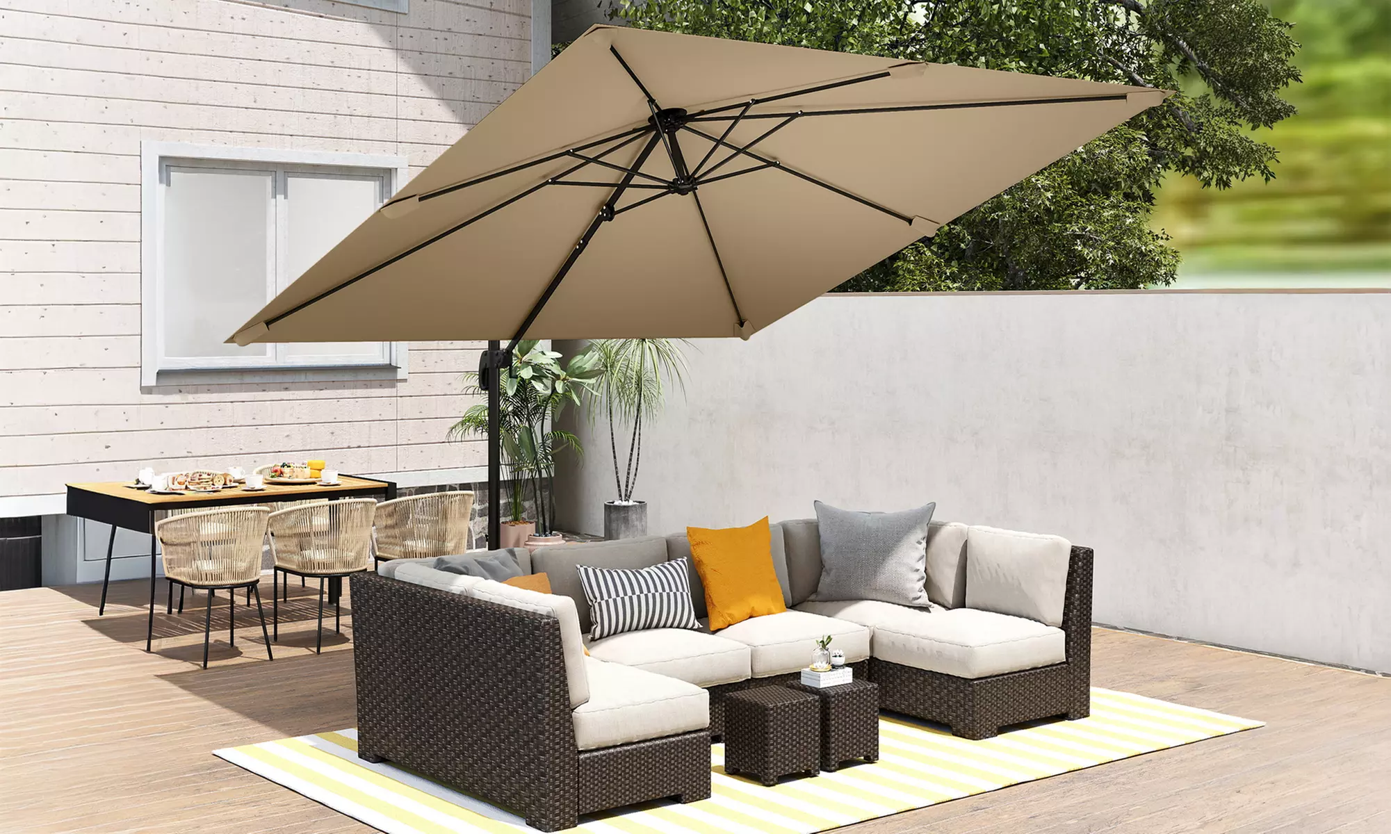 Outsunny 3 x 3 m Cantilever Parasol