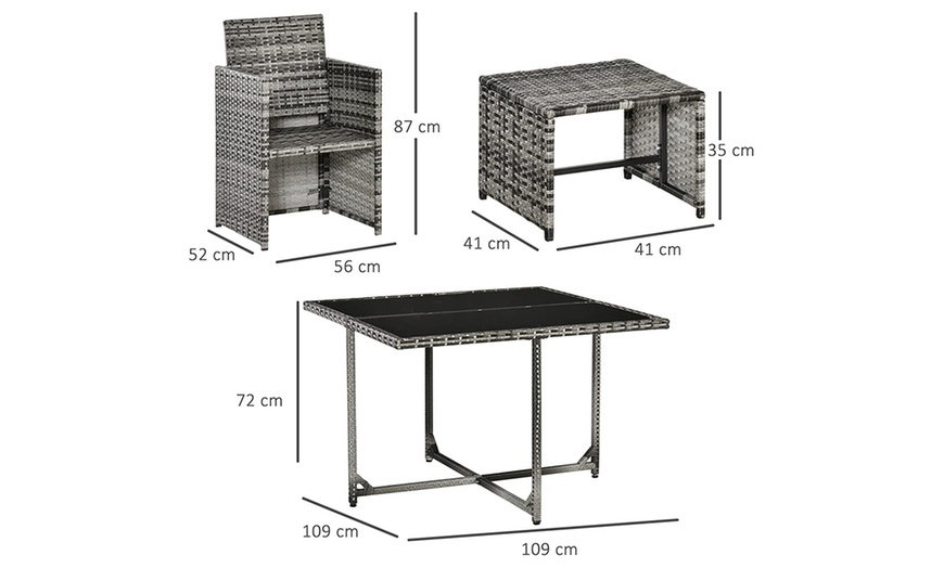 Image 10: 8 or 4 Seater Corner Rattan Garden Furniture Set with Table