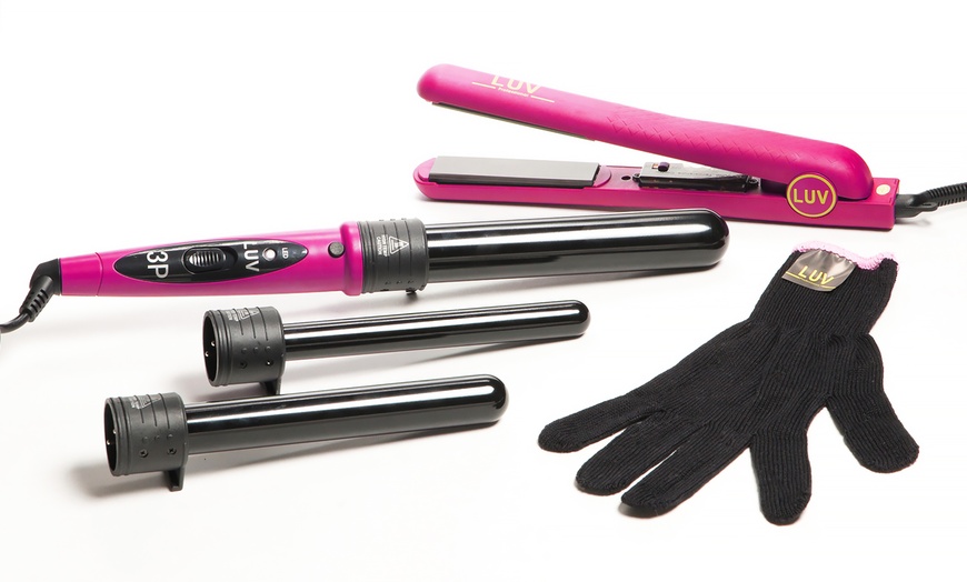 curling iron and flat iron set