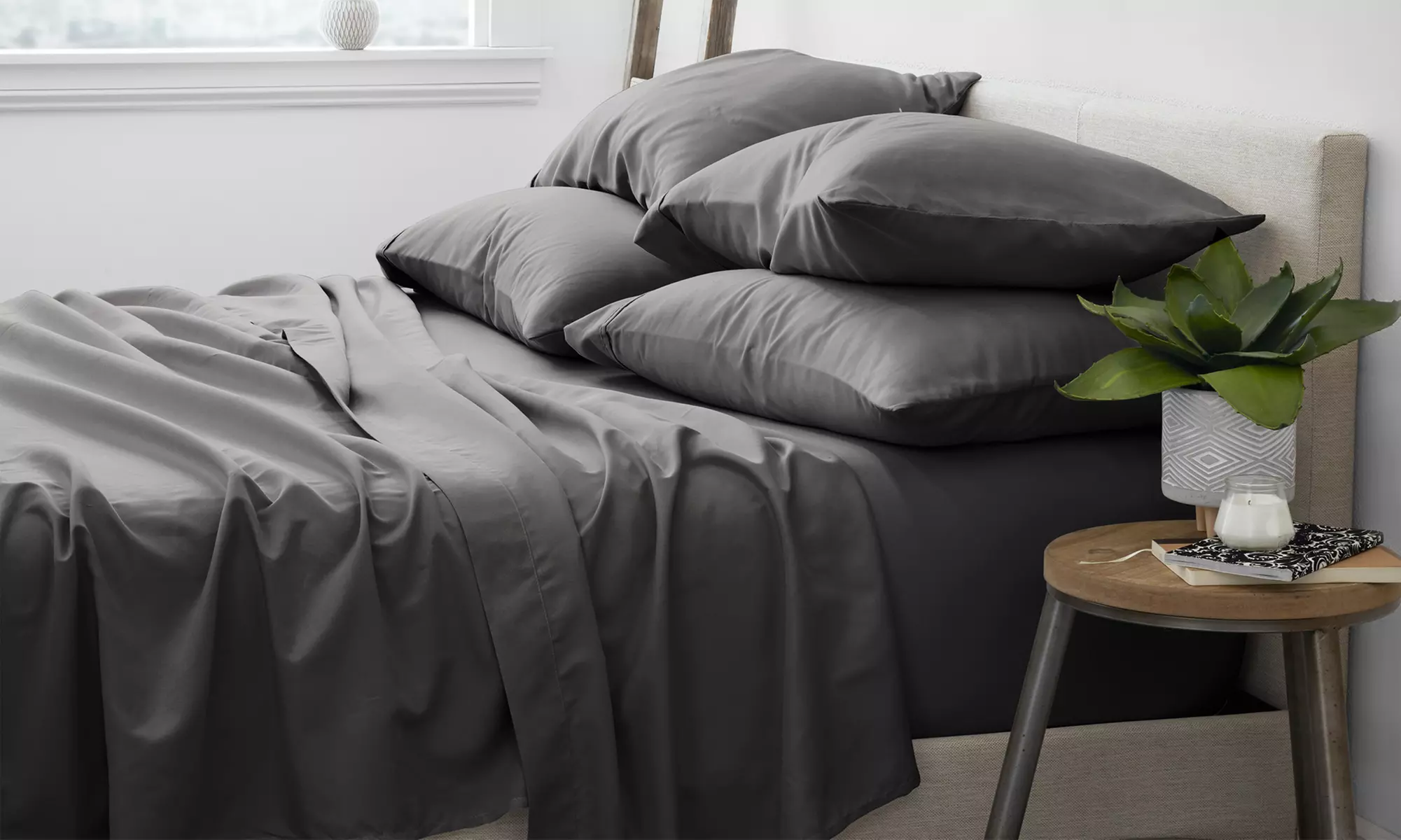 Merit Linens 6-Piece Luxury Wrinkle Free Hotel Bed Sheet Set